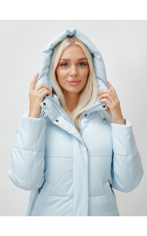 Длинный зимний пуховик с капюшоном для женщин