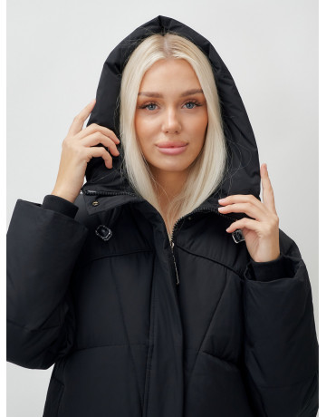 Длинный зимний пуховик с капюшоном для женщин