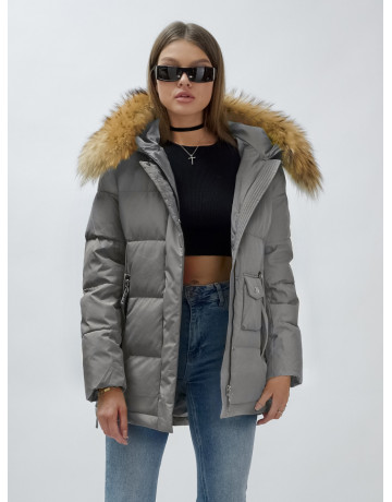 Женская зимняя куртка премиум-класса с мехом енота.