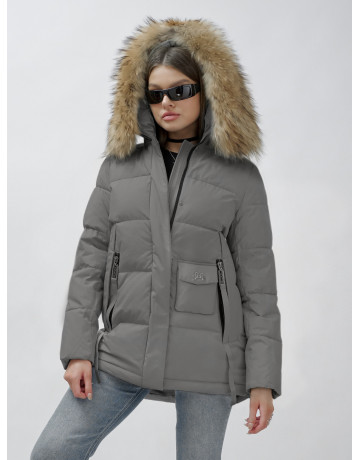 Женская зимняя куртка премиум-класса с мехом енота.