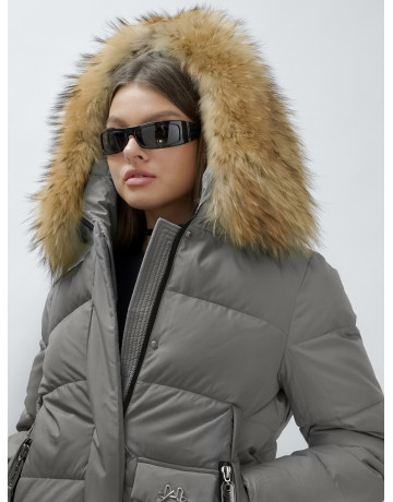 Женская зимняя куртка премиум-класса с мехом енота.