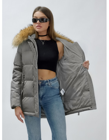 Женская зимняя куртка премиум-класса с мехом енота.