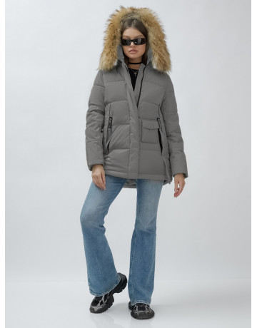 Женская зимняя куртка премиум-класса с мехом енота.