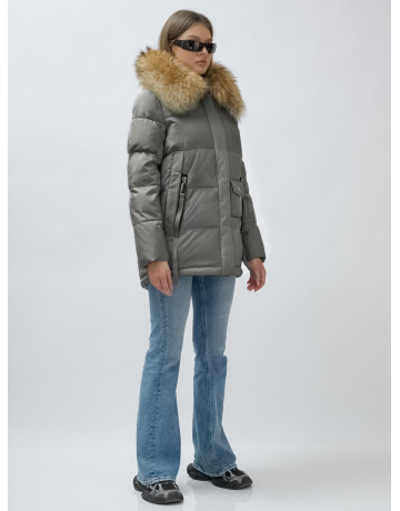 Женская зимняя куртка премиум-класса с мехом енота.