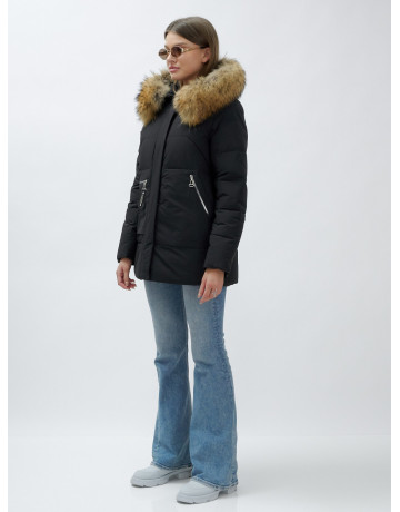 Зимняя женская куртка премиум-класса с натуральной опушкой енота.