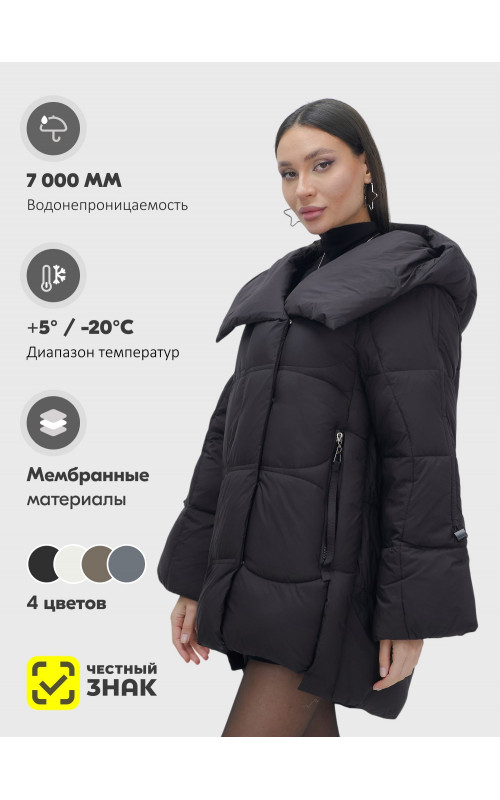 Зимняя женская куртка с капюшоном для холодной погоды.