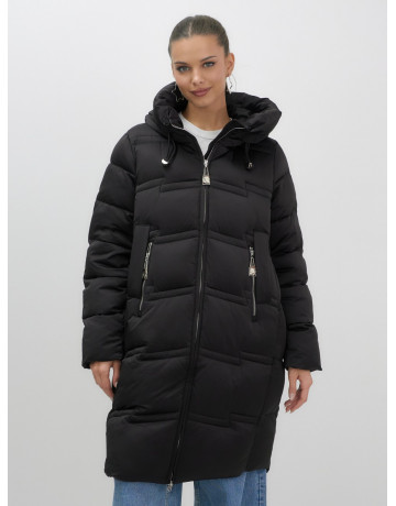 Длинный зимний пуховик для женщин с капюшоном.