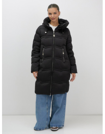 Длинный зимний пуховик для женщин с капюшоном.