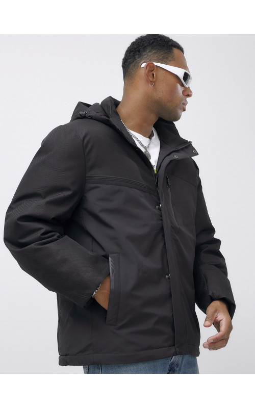 Зимняя мужская куртка большого размера с капюшоном