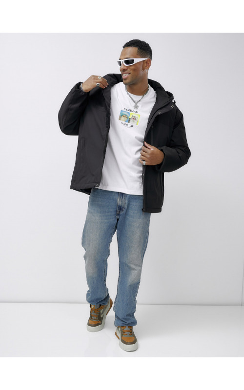 Зимняя мужская куртка большого размера с капюшоном