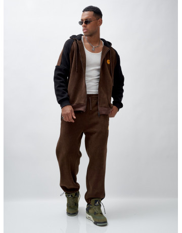 Мужской утеплённый спортивный костюм с начёсом для осени