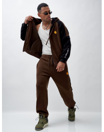 Мужской утеплённый спортивный костюм с начёсом для осени