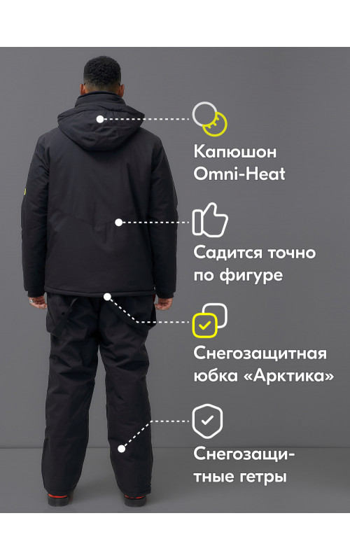 Мужской горнолыжный костюм: куртка-анорак и полукомбинезон