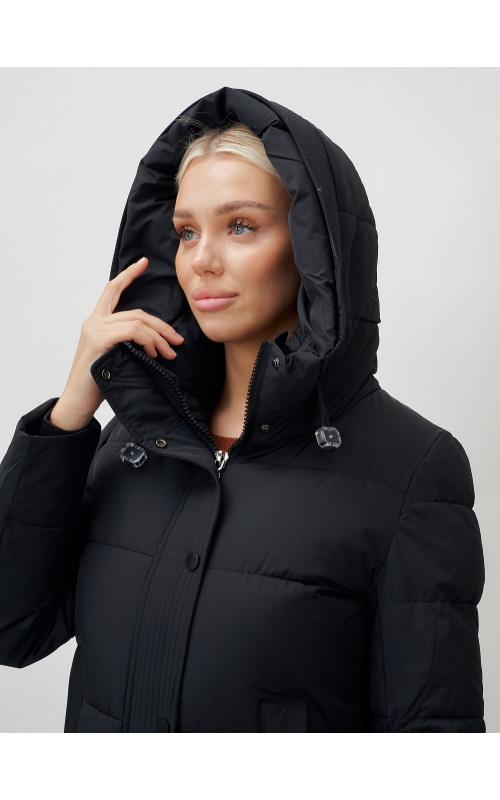 Длинный зимний пуховик для женщин с капюшоном