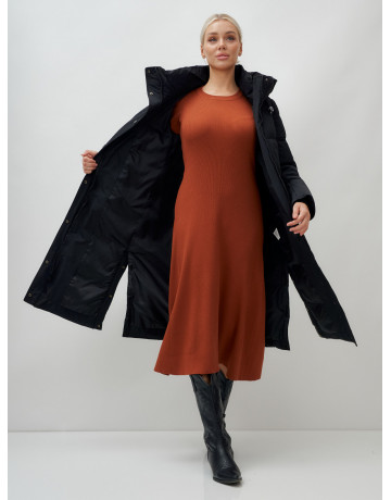 Длинный зимний пуховик для женщин с капюшоном