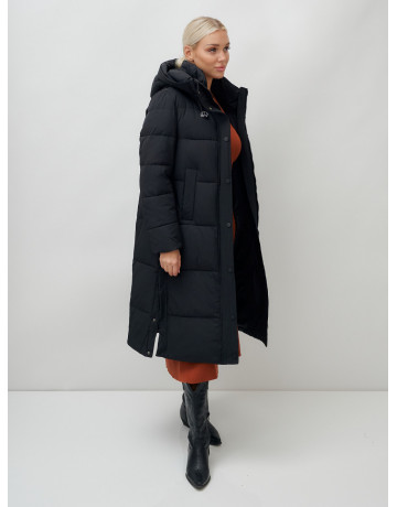 Длинный зимний пуховик для женщин с капюшоном