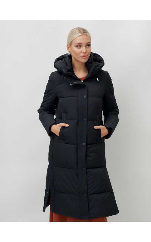 Длинный зимний пуховик для женщин с капюшоном