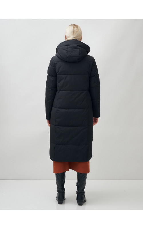 Длинный зимний пуховик для женщин с капюшоном