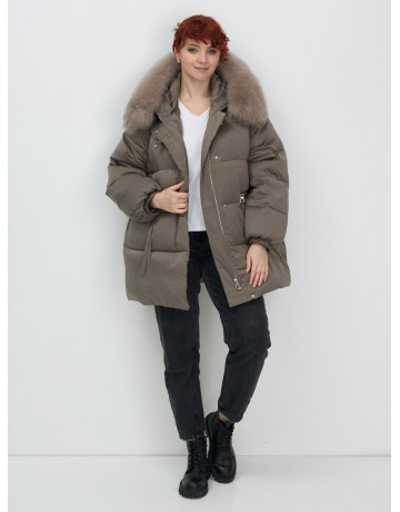 Пуховик с мехом песца, элегантный и стильный, для женщин.