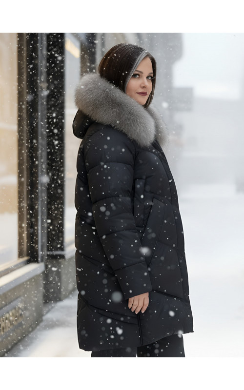 Длинный пуховик премиум-класса, удлинённый до колена