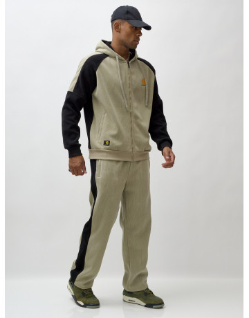 Мужской утеплённый спортивный костюм с начёсом для прохладной погоды