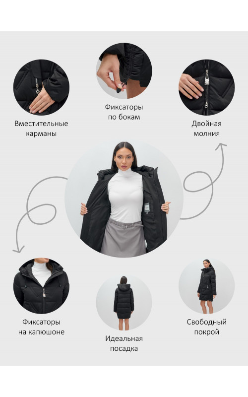Женская зимняя куртка с капюшоном для холодной погоды.