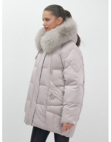 Пуховик с мехом песца зимний премиум-класса