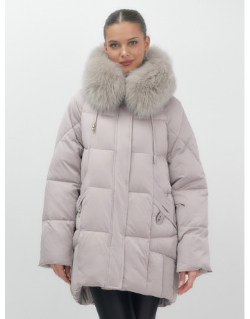 Пуховик с мехом песца зимний премиум-класса