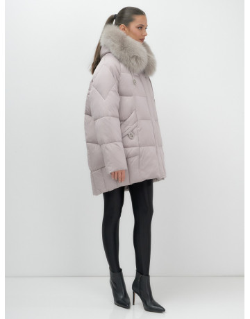 Пуховик с мехом песца зимний премиум-класса