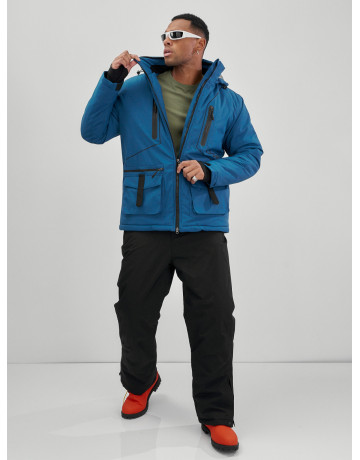 Мужской горнолыжный костюм: куртка и полукомбинезон для зимних активностей.