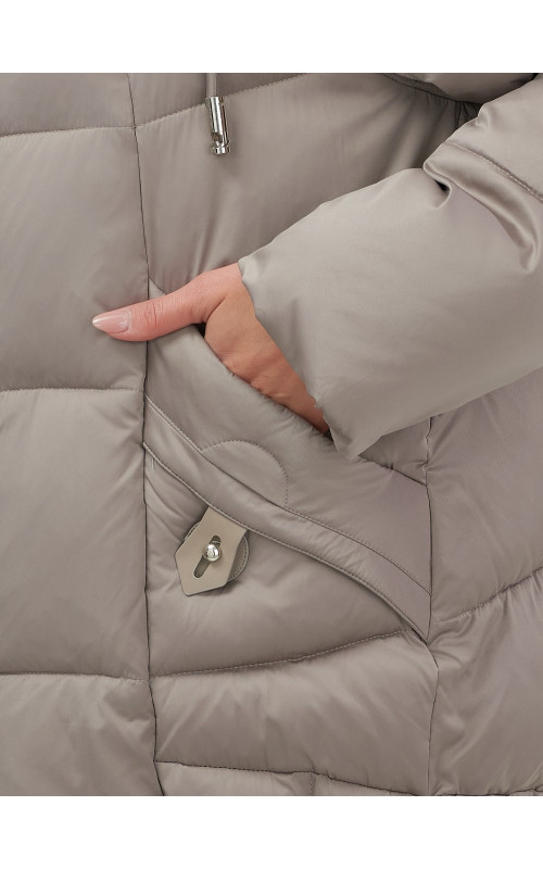 Пуховик с мехом песца зимний премиальный