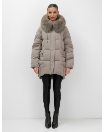 Пуховик с мехом песца зимний премиальный
