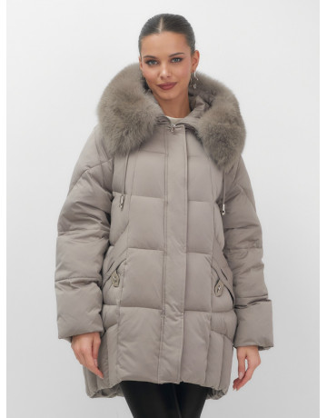 Пуховик с мехом песца зимний премиальный