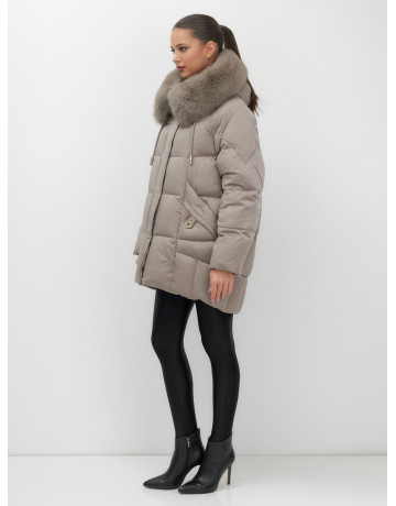 Пуховик с мехом песца зимний премиальный