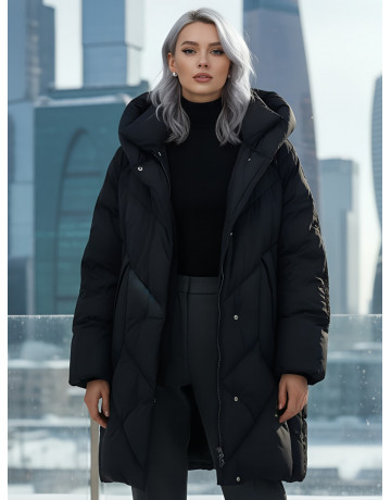 Длинный женский пуховик для зимы