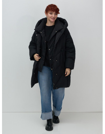 Длинный женский пуховик для зимы