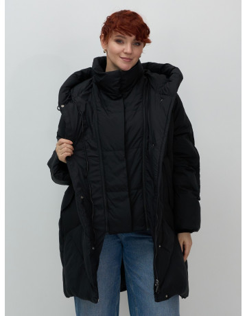 Длинный женский пуховик для зимы