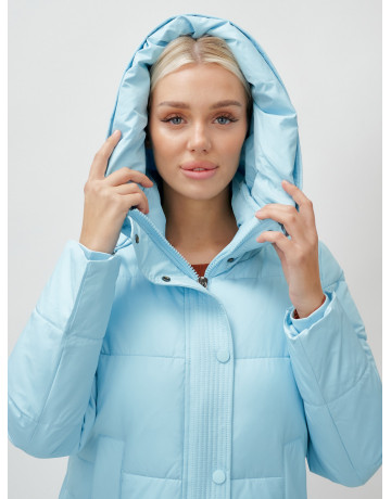 Длинный зимний пуховик с капюшоном для женщин