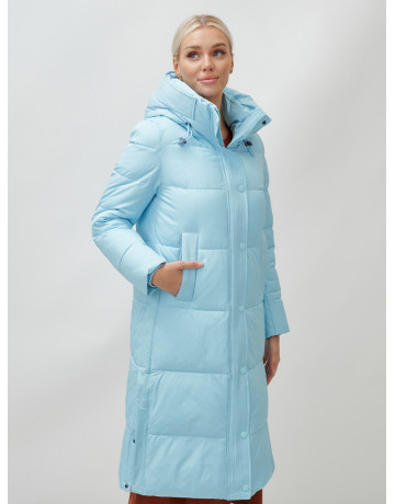 Длинный зимний пуховик с капюшоном для женщин