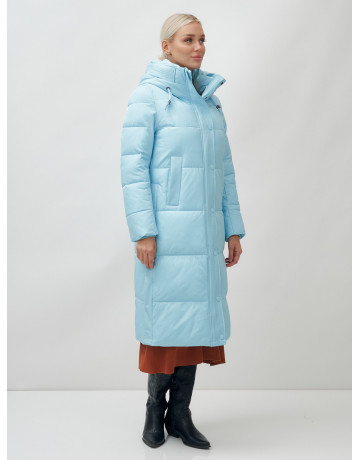 Длинный зимний пуховик с капюшоном для женщин
