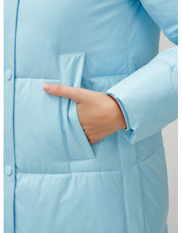 Длинный зимний пуховик с капюшоном для женщин