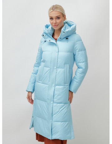 Длинный зимний пуховик с капюшоном для женщин