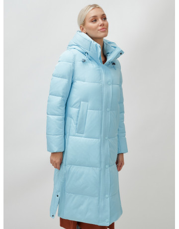 Длинный зимний пуховик с капюшоном для женщин