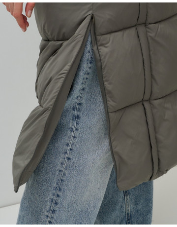 Длинный зимний пуховик с капюшоном для женщин