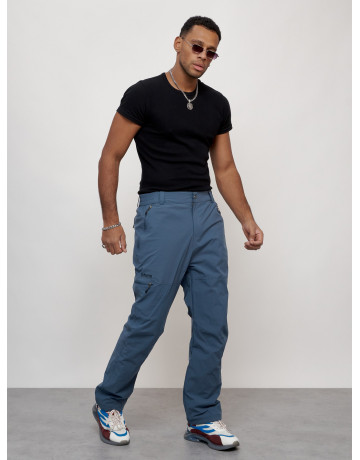 Мужские брюки с флисовой подкладкой синего цвета