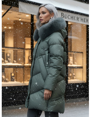 Длинный пуховик премиум-класса для зимы.