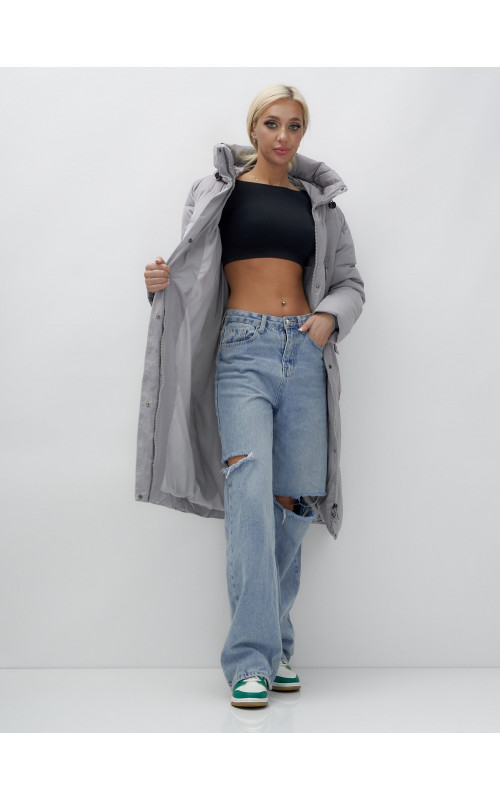 Тёплый женский пуховик с капюшоном