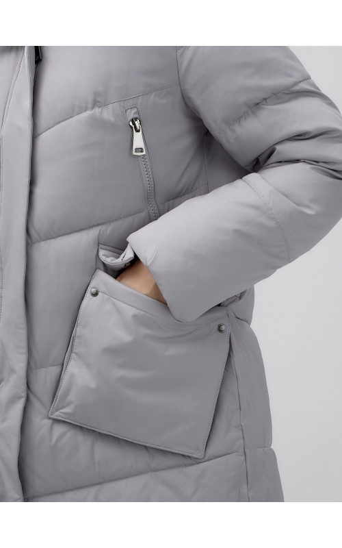 Тёплый женский пуховик с капюшоном