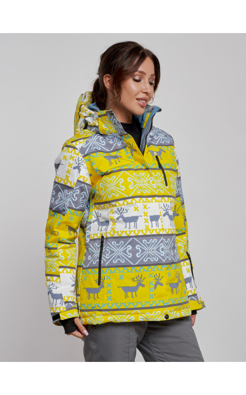 Женская горнолыжная куртка: жёлтый цвет