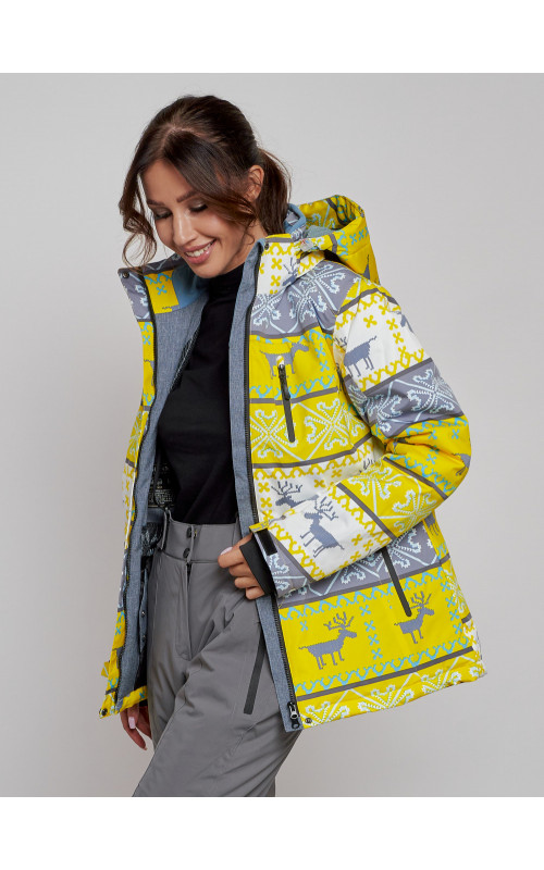 Женская горнолыжная куртка: жёлтый цвет